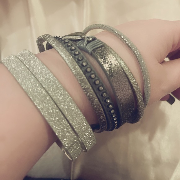 Plus size sparkly bangles & magnetic bracelet - Picture 1 of 6